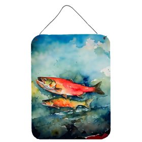 NEW Salmon Wall or Door Hanging Prints Aluminum Metal Sign Kitchen Wall Bar Bathroom Plaque Home Decor Front Door Plaque, 12x16, Multicolor