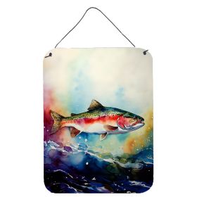 NEW Rainbow Trout Wall or Door Hanging Prints Aluminum Metal Sign Kitchen Wall Bar Bathroom Plaque Home Decor Front Door Plaque, 12x16, Multicolo