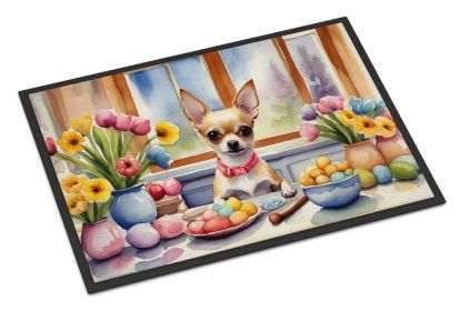 Decorating Easter Chihuahua Doormat Front Door Mat Indoor Outdoor Rugs for Entryway, Non Slip Washable Low Pile, 24H X 36W