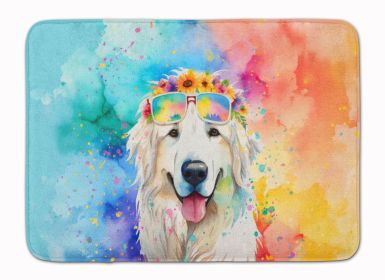 Great Pyrenees Hippie Dawg Memory Foam Kitchen Mat Machine Washable Anti-Fatigue Mat Cushion Comfort Bath Mat or Kitchen Rug