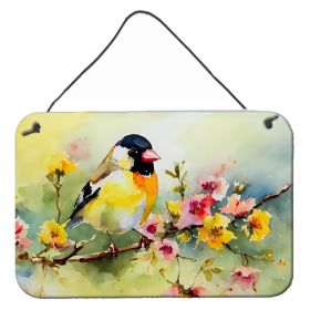 NEW Goldfinch Wall or Door Hanging Prints Aluminum Metal Sign Kitchen Wall Bar Bathroom Plaque Home Decor, 8HX12W, Multicolor (Default: Default)